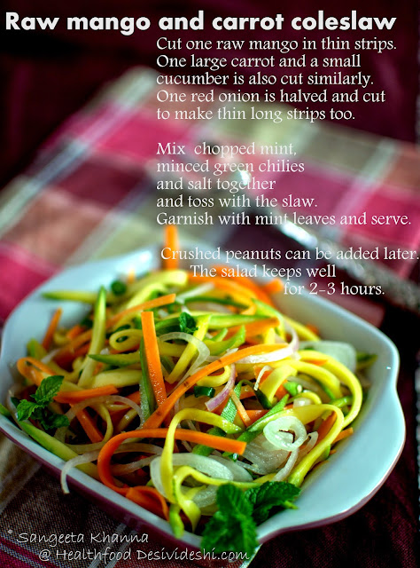 picture recipe | raw mango and carrot coleslaw 