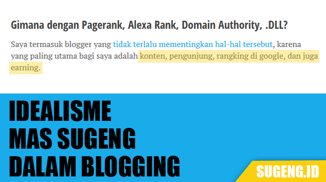 4 Hal yang Lebih Diutamakan Mas Sugeng dalam Ngeblog 4 Hal yang Lebih Diutamakan Mas Sugeng dalam Ngeblog