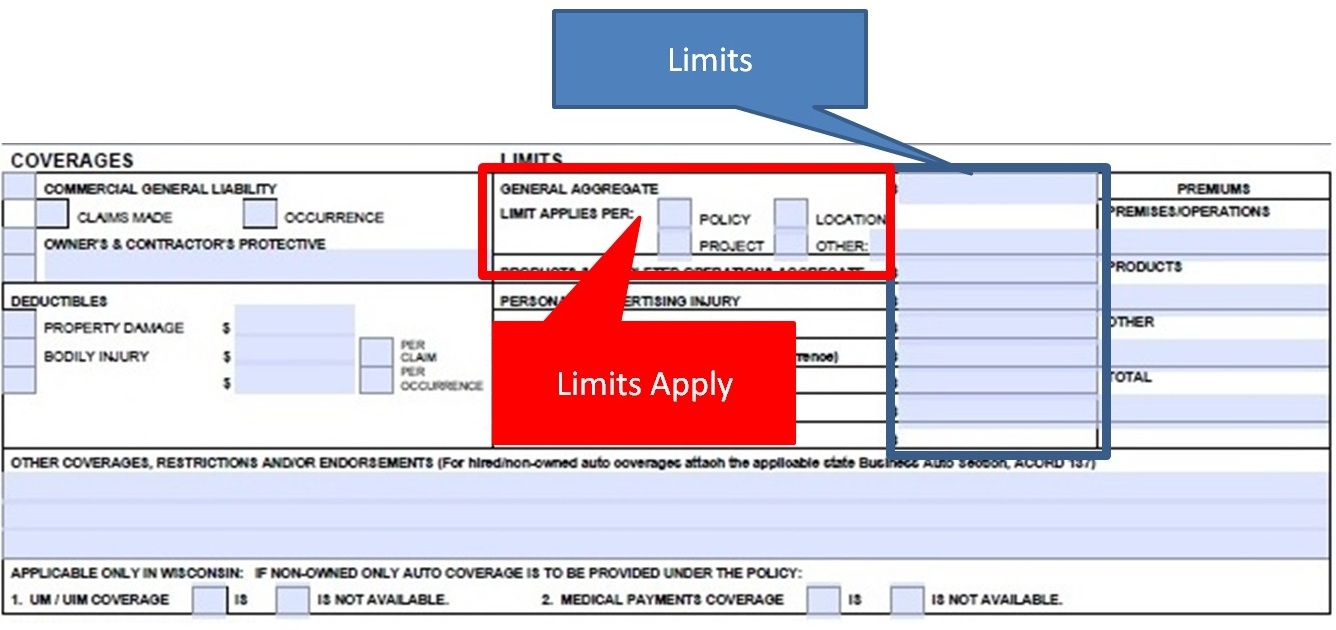 SimplyEasierACORDForms How to Complete the ACORD 126 Limits Section