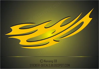 Car Wide Flames Stickers