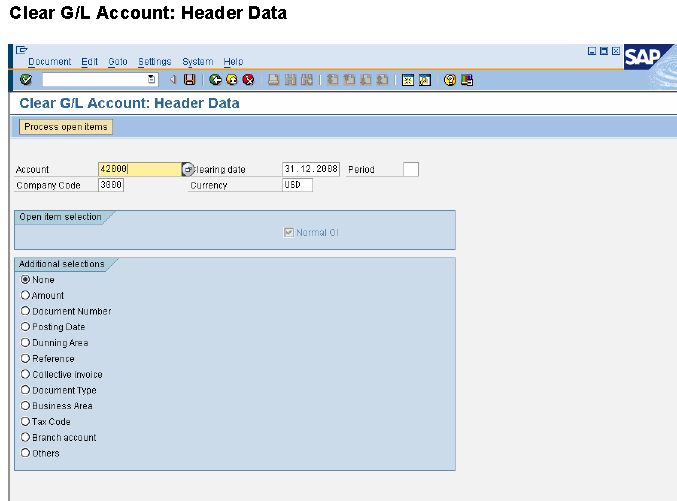 SAP FICO & PS Configuration Materials. SAP FI GL Manual Account Clearing