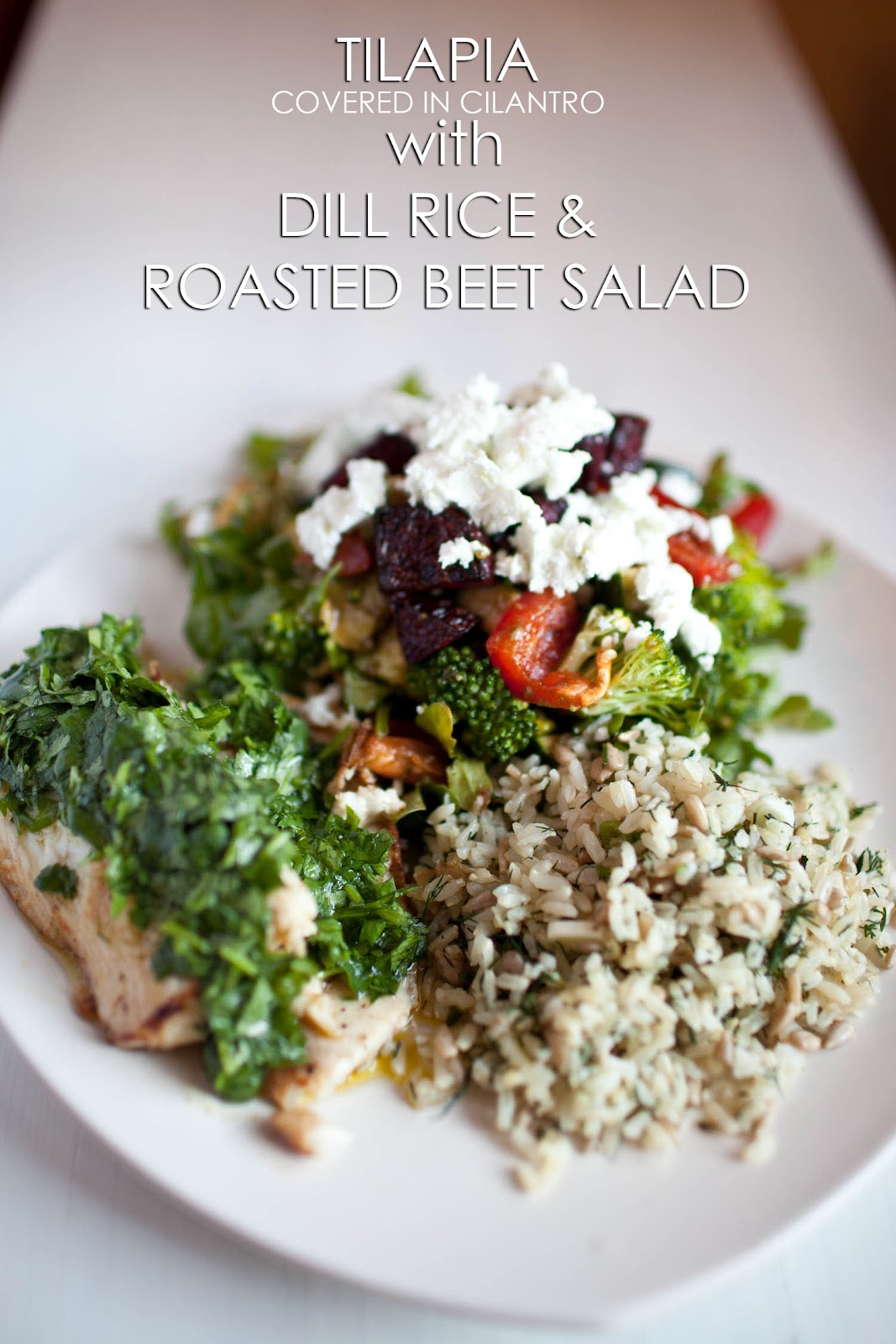 eats with the peeps Tilapia with Rice and Salad