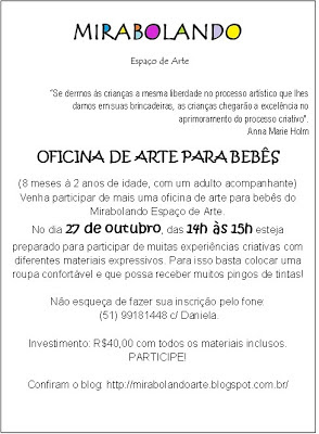 OFICINA DE ARTE PARA BEBÊS