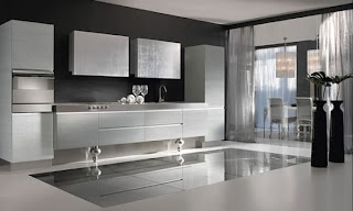 silver kitchen cabinets design