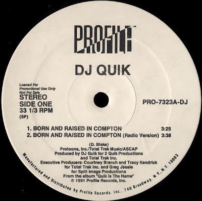 DJ Quik – Born And Raised In Compton / Sweet Black Pussy (Promo VLS) (1991) (FLAC + 320 kbps)