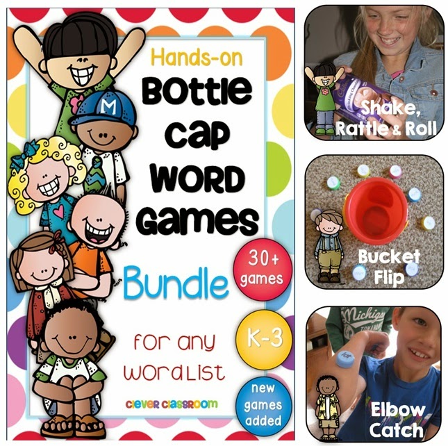 Bottle Cap Games BUNDLE for any word list - original, hands-on games   Bottle Cap Games BUNDLE for any word list - original, hands-on games