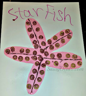 cheerios starfish craft on a piece of paper