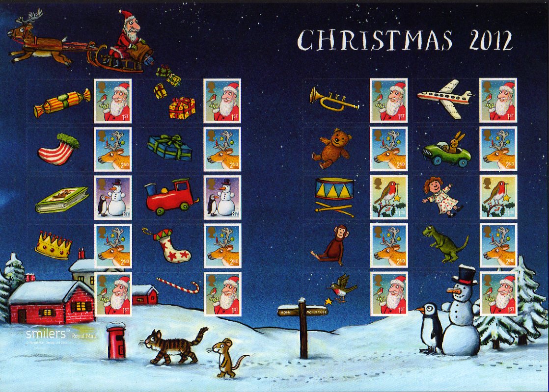 2012 Christmas Generic Sheet of stamps.