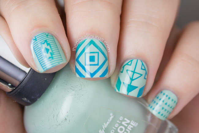 8. Tribal Print Nail Art with Stamping - wide 10