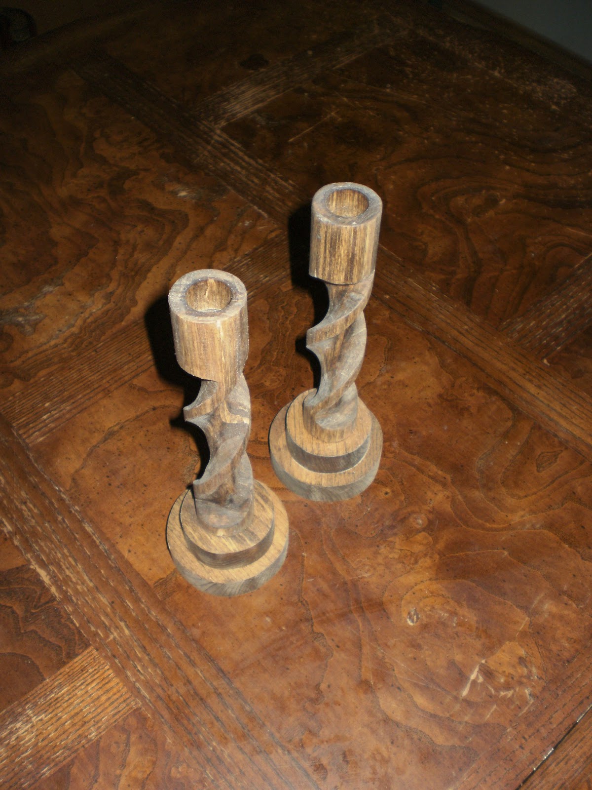Maple Ridge Creations Scroll Turned Spiral Candlestick Holders