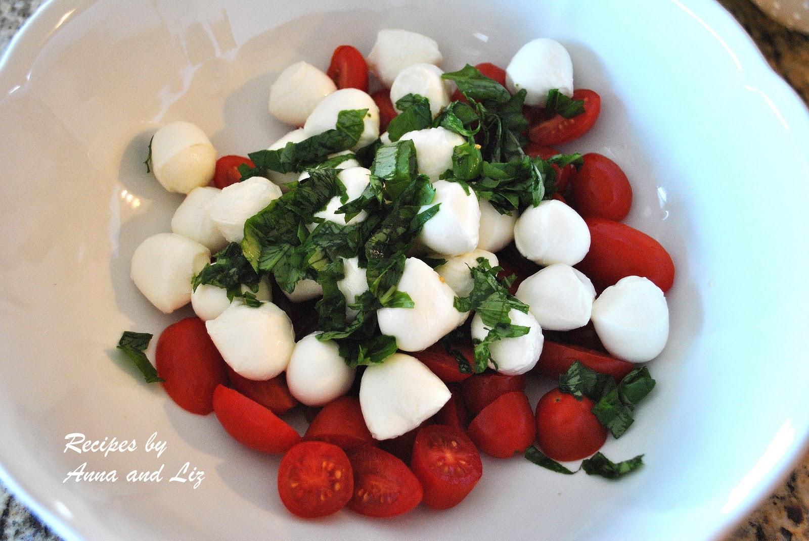 Spring Tomato Basil Bocconcini Salad 2 Sisters Recipes by Anna and Liz