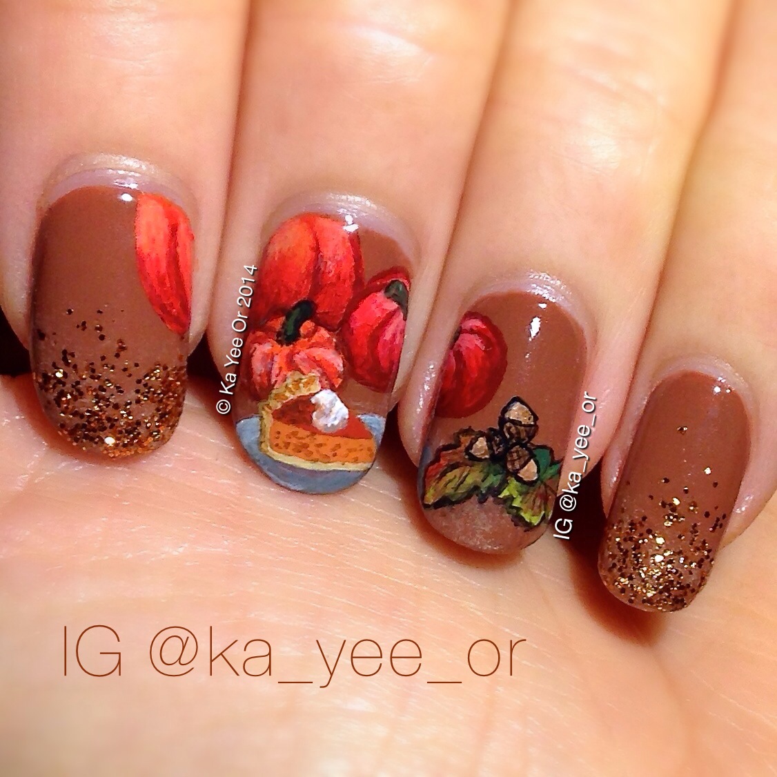 PiggieLuv HPB Presents Fall favorites Nail art!
