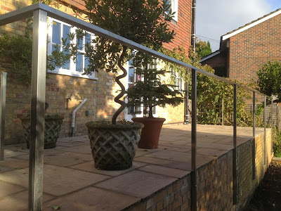Stainless steel balustrade on the newly re-modelled terrace