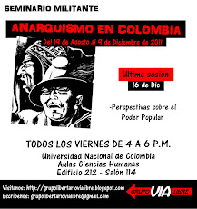 Sesión de cierre del seminario militante Anarquismo en Colombia