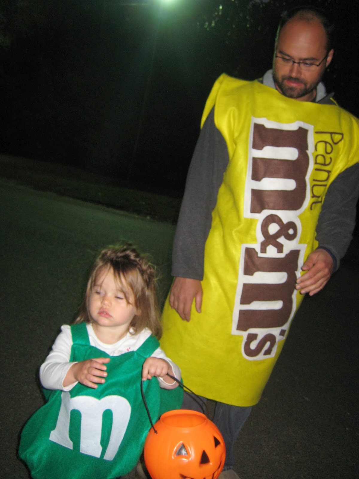 Red Write Returning Handmade Halloween M&M costumes for the whole family!