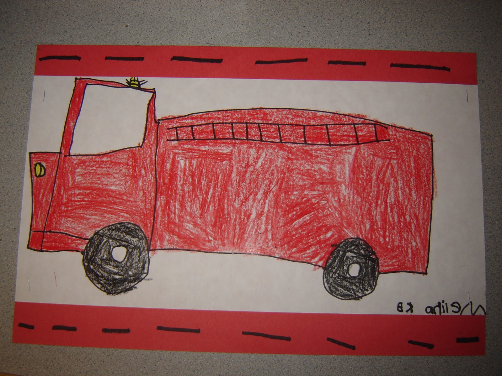 Jamestown Elementary Art Blog: Kindergarten Fire Trucks!