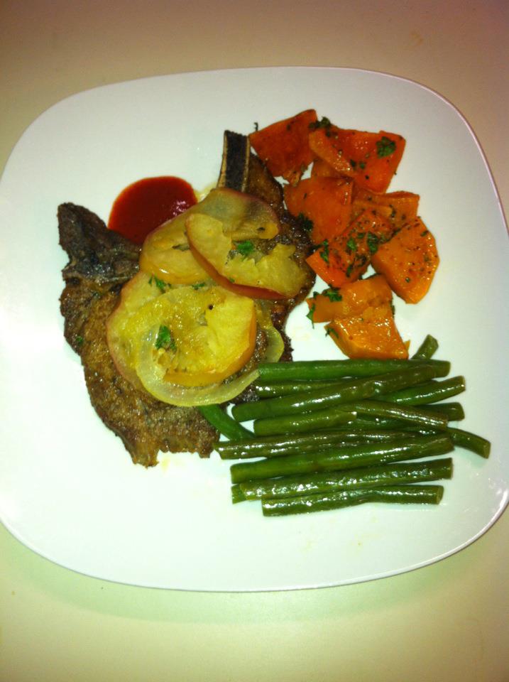 Easy recipes with a touch of Jamaica Apple and Onion Jerk Pork Chops