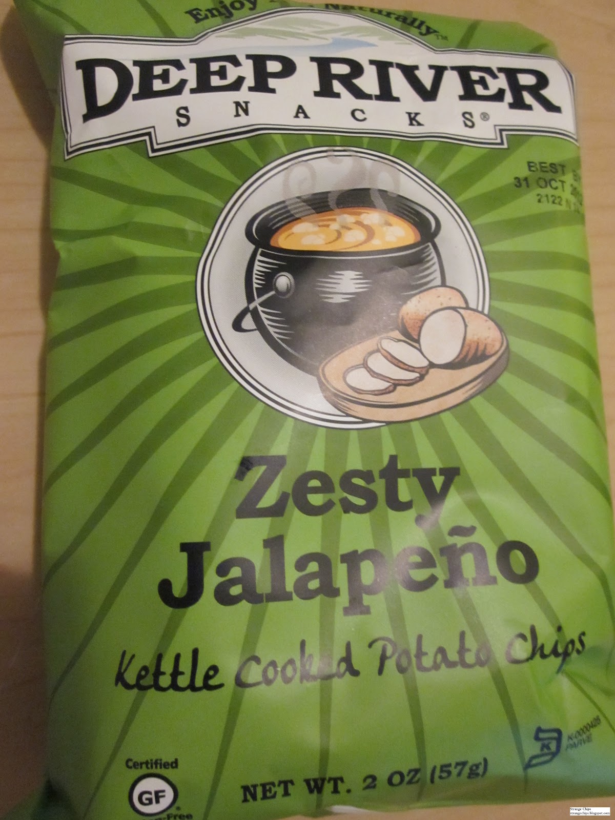 Strange Chips Deep River Snacks Zesty Jalapeno