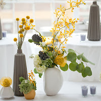 Modern yellow and gray wedding centerpieces Modern yellow and gray wedding centerpieces