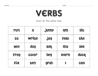 Free Verbs Worksheets For 1St Grade