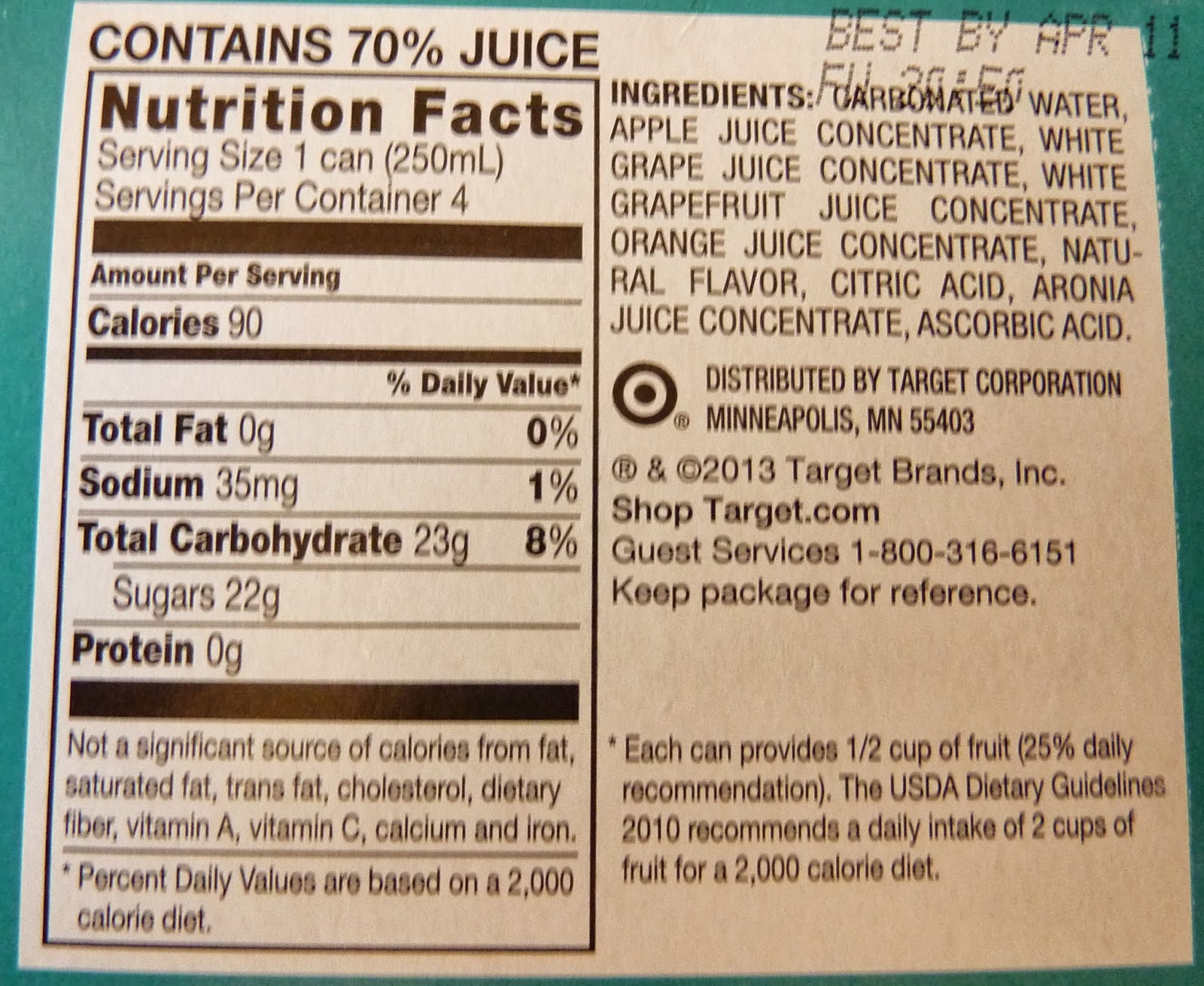 What's Good at Archer Farms? Simply Balanced Sparkling Grapefruit Juice Beverage