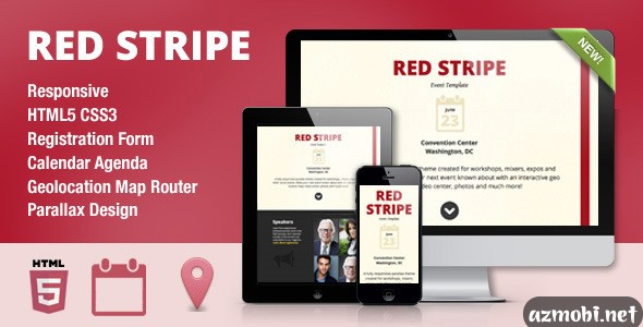 Red Stripe Responsive Parallax Event Site Template