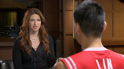 Rachel Nichols of ESPN and Jeremy Lin