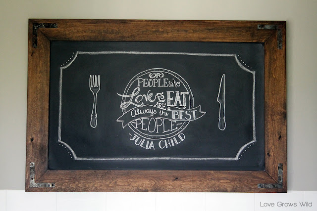 Learn how to make this gorgeous DIY Rustic Industrial Chalkboard for your home from LoveGrowsWild.com #diy #rustic #chalk