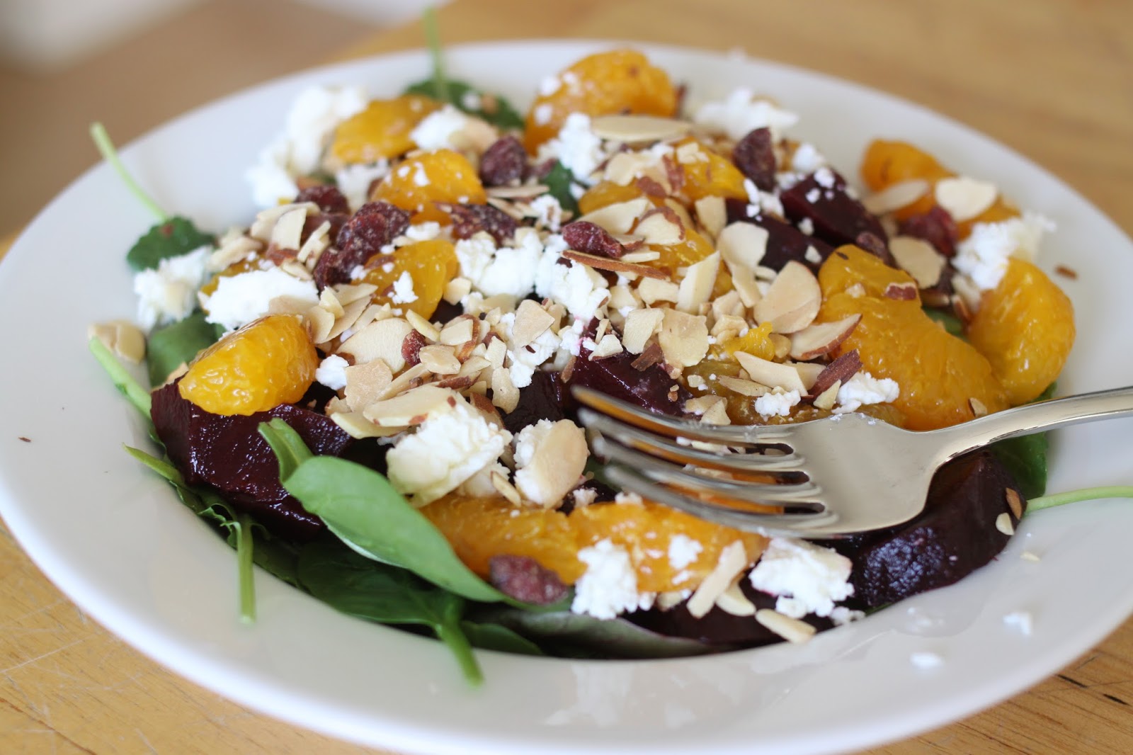 The Larson Lingo Beet Salad with Mandarin Oranges, Goat Cheese