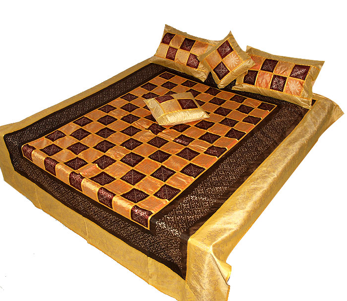 Indian bedspread , Block print Bedspread , Duvet Bedcover, Silk bed cover