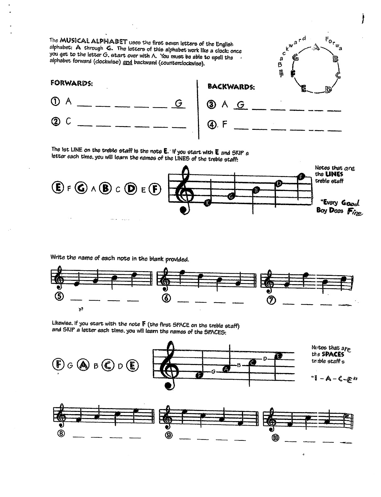 Miss Jacobson's Music: THEORY #6: TREBLE CLEF NOTE READING