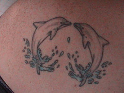 dolphin tattoo on a girl's back