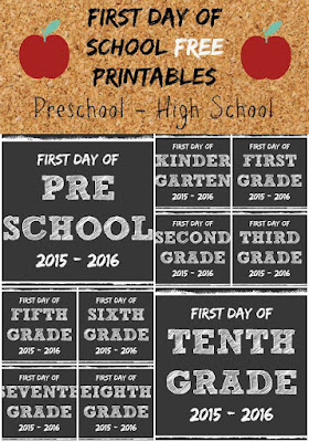  first day of school free printables