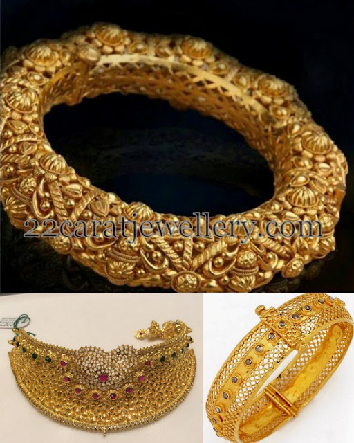 Antique Bangels With Matching Choker Jewellery Designs