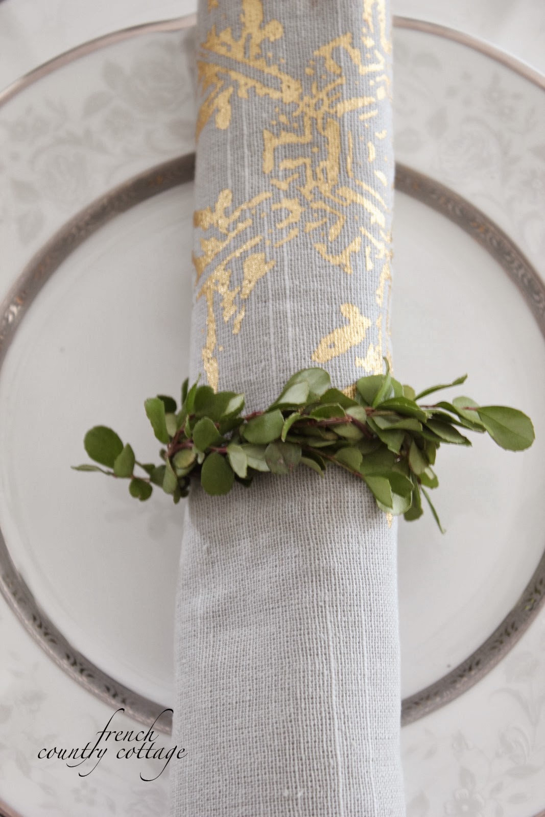 Boxwood napkin rings diy FRENCH COUNTRY COTTAGE