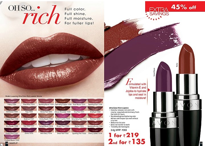 AVON lipsticks -especially the simply pretty and Ultra Color Rich range, pa...