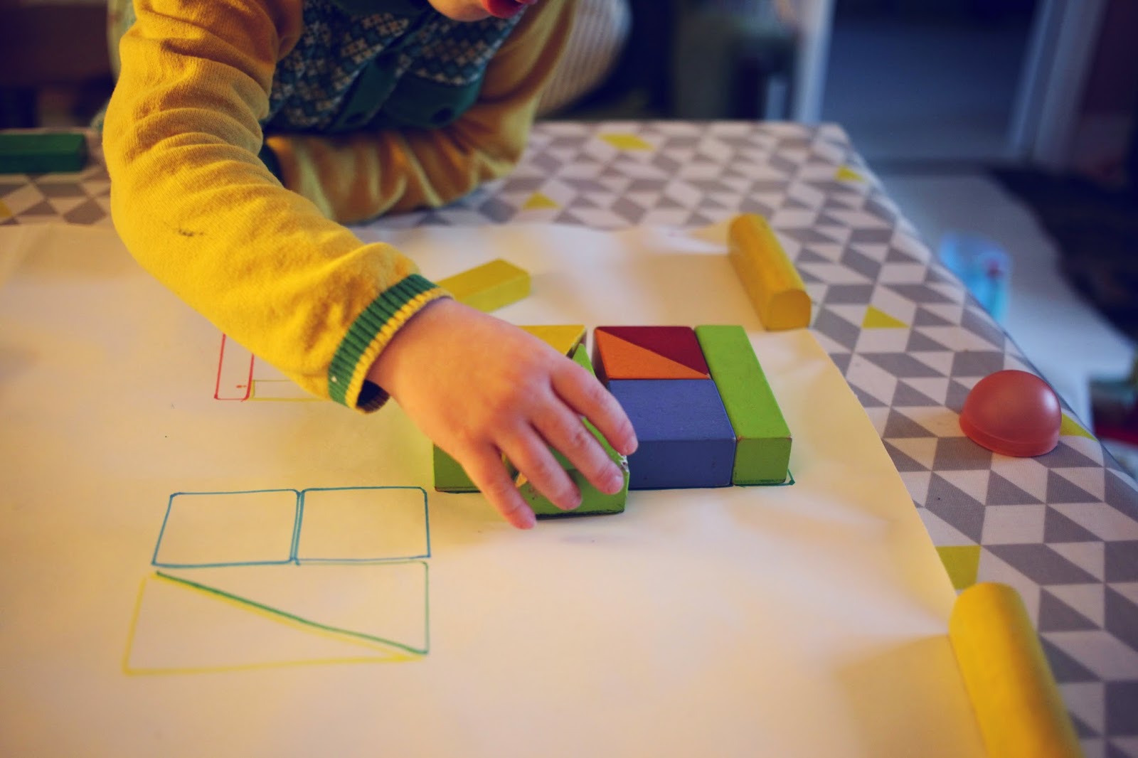montessori at home matching patterns and blocks