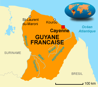 guyane francaise carte du monde