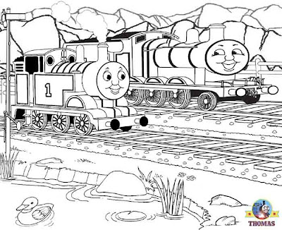 Locomotive coloring pictures for kids to print out and color Thomas the train James the red engine