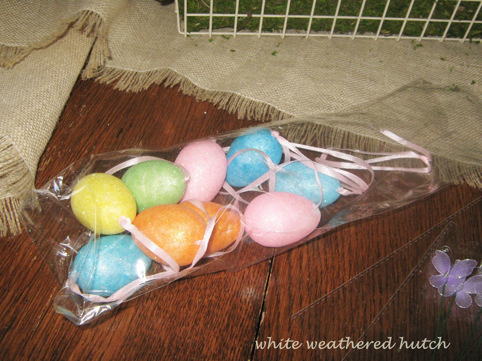White Weathered Hutch EASTER BASKET AND TUTORIAL