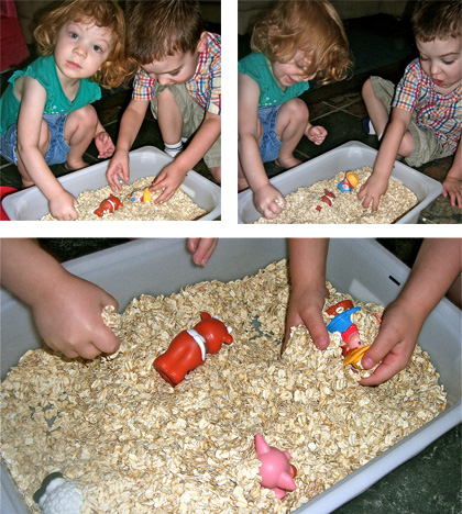 Oatmeal Sensory Bin