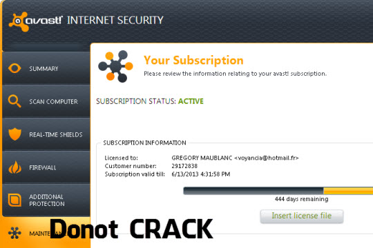 My Downloads TELECHARGER LICENCE AVAST 7 GRATUIT