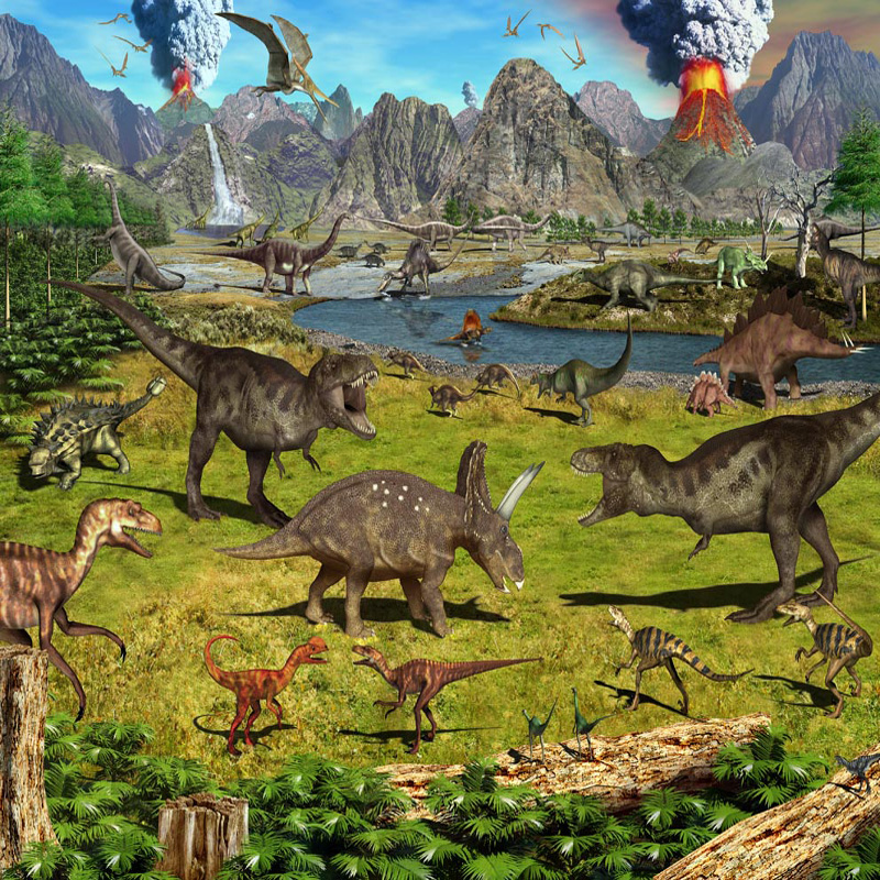 Qual foram os 3 primeiros jogos que voce jogou ? - Página 2 Childrens+wallpaper+murals+dinosaurs