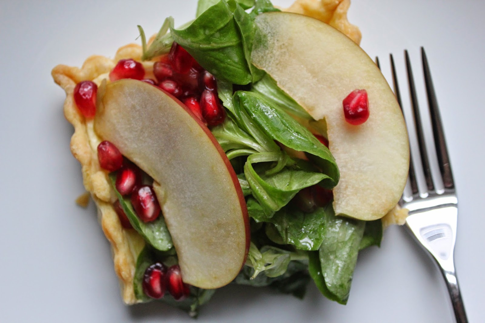 Delicious Dishings Goat Cheese Tart With Pomegranate And Mâche