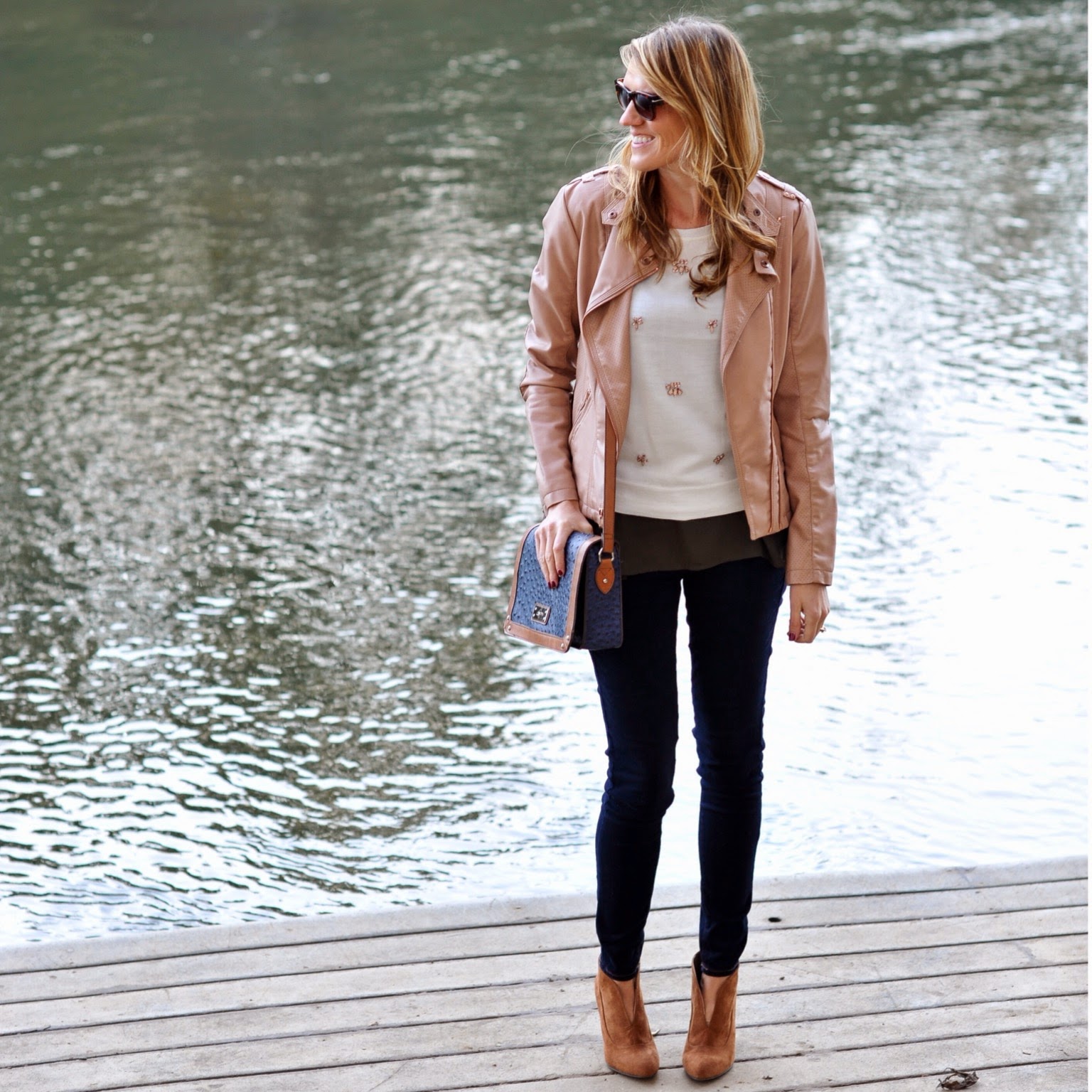 Olivia Palermo In Black Leather Biker Jacket On May 23