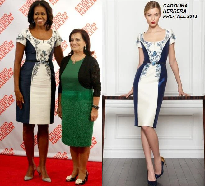 Michelle Obama in Carolina Herrera – First Ladies Luncheon at Harlems' Studio Museum