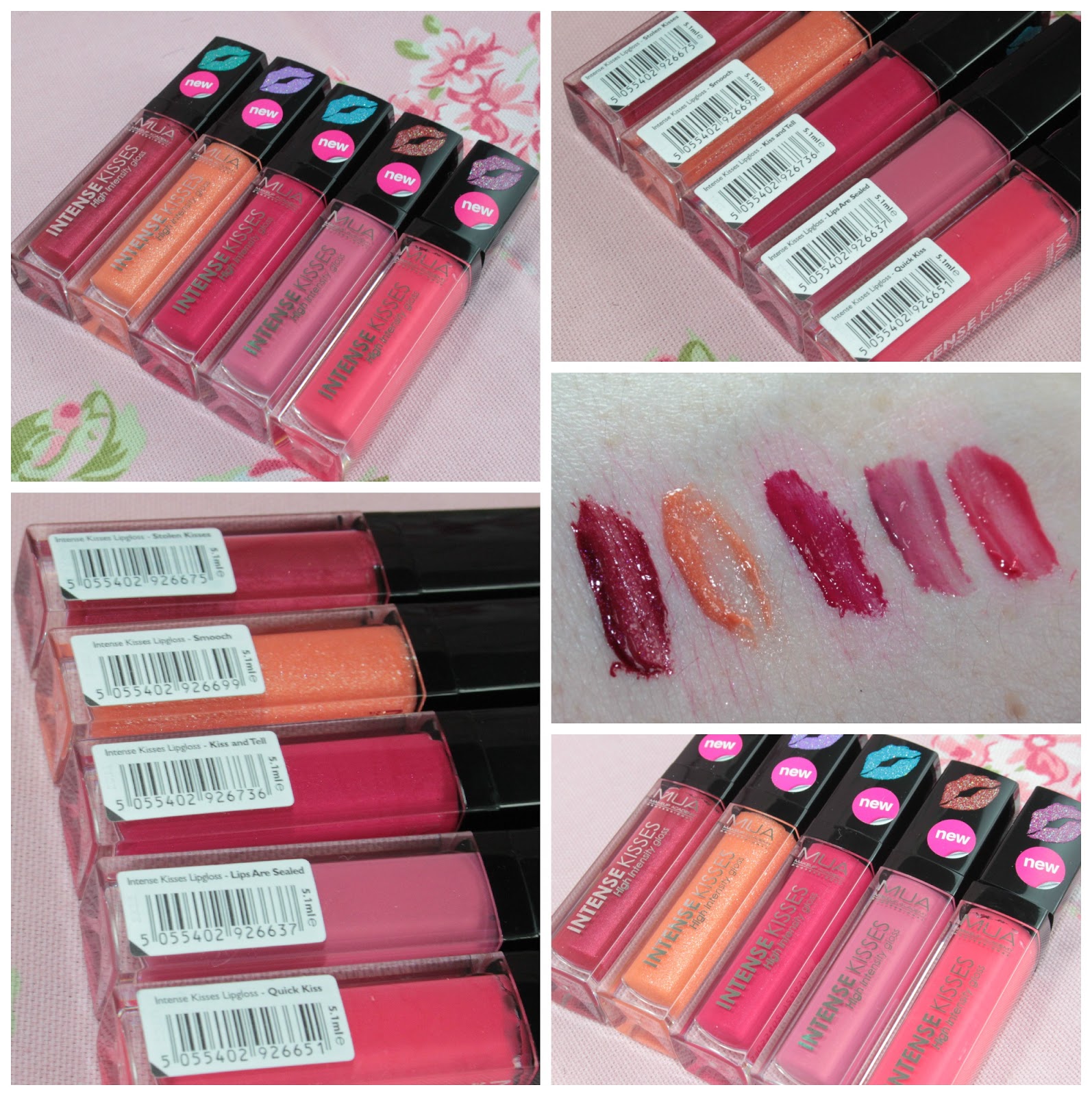 MUA Intense Kisses lip glosses - Love Leah