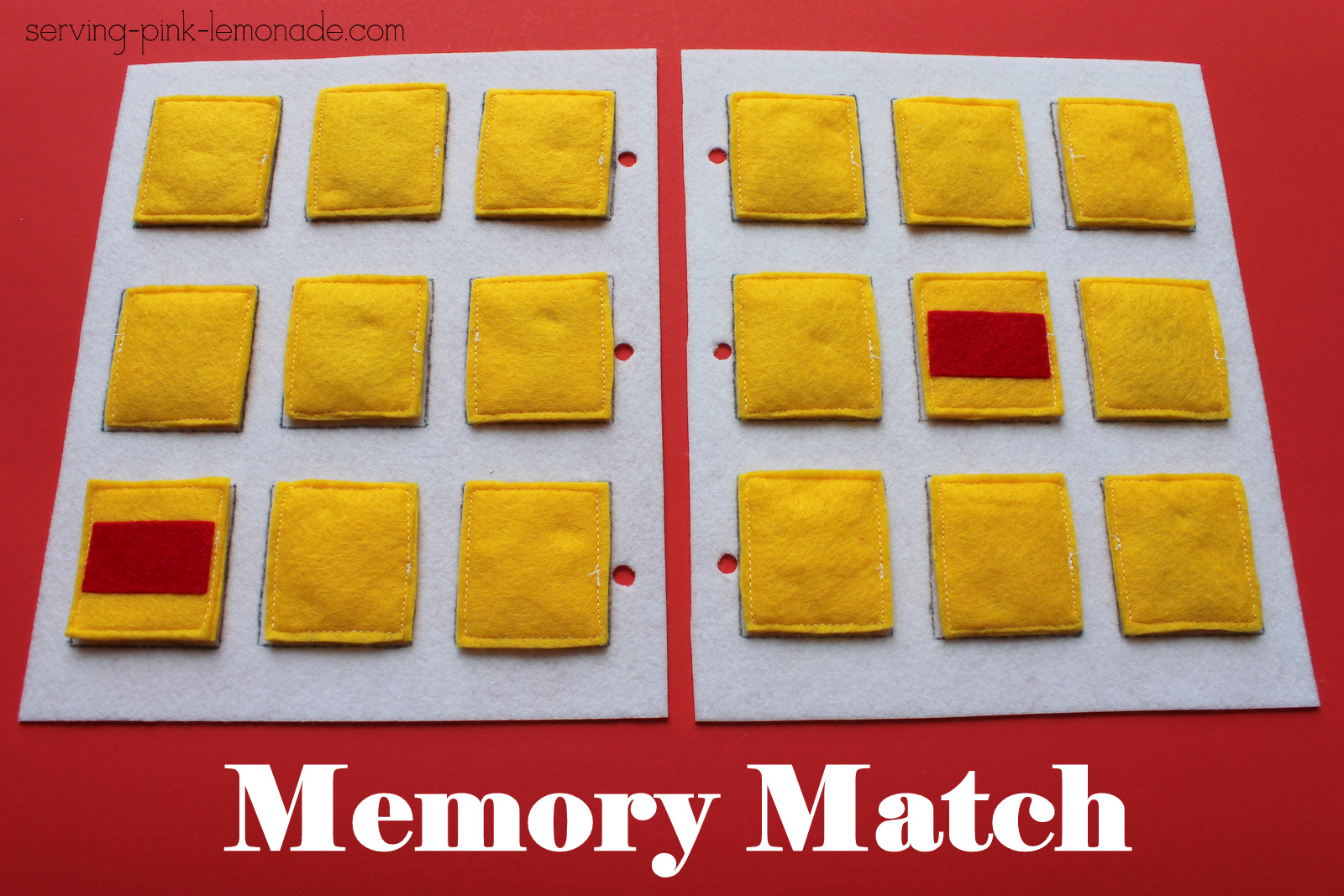Serving Pink Lemonade Quiet Book Games Part 4 Memory Match (Free