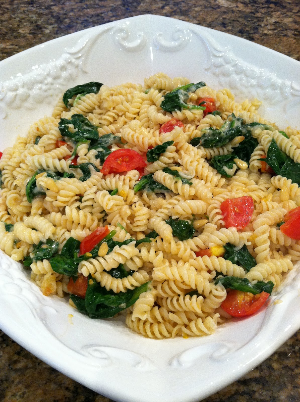 Little Magnolia Kitchen Giada's Fusili Pasta with Spinach and Asiago