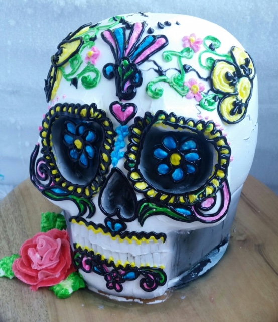 Frosted Art Day Of The Dead Skull Cake Cake Decorating